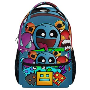 elenayah geometry old school gaming backpack kids school bag lightweight daypack travel laptop bag women men bookbags
