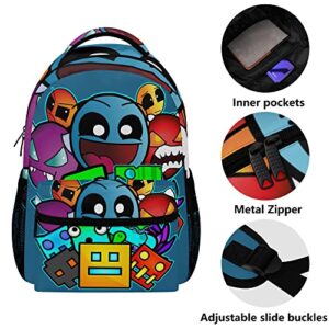 ELENAYAH Geometry Old School Gaming Backpack Kids School Bag Lightweight Daypack Travel Laptop Bag Women Men Bookbags