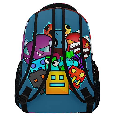 ELENAYAH Geometry Old School Gaming Backpack Kids School Bag Lightweight Daypack Travel Laptop Bag Women Men Bookbags