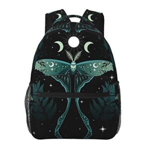 juoritu moth plant moon backpacks, laptop backpacks fit 15.6 inch laptop notebook for travel/work/gifts, lightweight bookbags for men and women