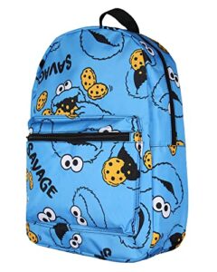 bioworld sesame street backpack cookie monster savage laptop school travel backpack