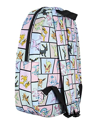 Bioworld Pokemon Backpack Eevee Evolutions Laptop School Travel Backpack Bag, Multicolored