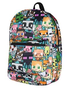 minecraft backpack multi character chibi video game school laptop travel backpack