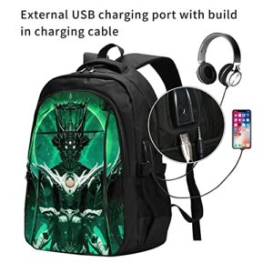 Jrktuwdg De-stiny 2 Men Women Backpack Shoulder Bag with USB Charging Port Bookbag Laptop Backpacks