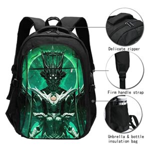 Jrktuwdg De-stiny 2 Men Women Backpack Shoulder Bag with USB Charging Port Bookbag Laptop Backpacks