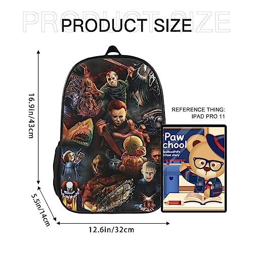 Mxiwngp Horror Movie Characters Backpack Laptop Bag Fits 17 Inch Notebook Casual School Backpack for Men&Women,style2