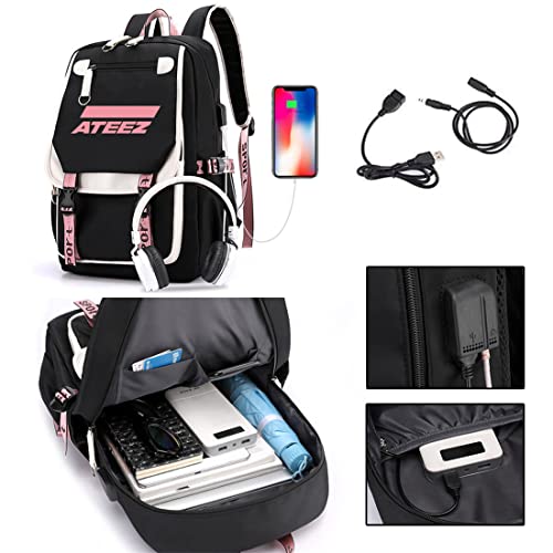 YX&ST Kpop ATEEZ School Backpack Merchandise, ATEEZ Laptop Backpacks and Casual Backpack