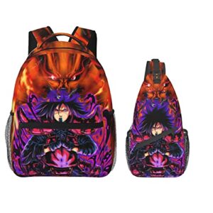 lomaiwei anime backpack 3d printed shoulder bag set cartoon casual backpack messenger backpack unisex