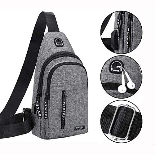 Crossbody Sling Bag, Waterproof Sling Backpack Bag with USB Charging Port, Multipurpose Shoulder Bag Travel Hiking Bag