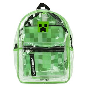 bioworld minecraft 17" clear plastic backpack with removable laptop pocket
