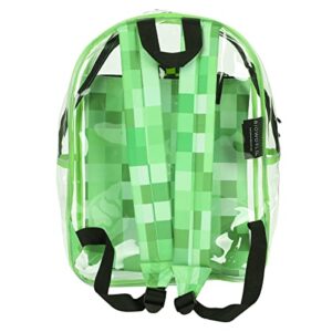 Bioworld Minecraft 17" Clear Plastic Backpack with Removable Laptop Pocket