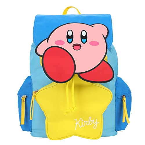 Bioworld Kirby Character 17" Backpack with Drawstring Main Compartment