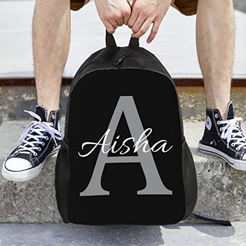 Custom Backpack Personalized Daypack for Kids Boys Girls Youth Men Women Adult Design Your Own Backpack with Text Name Customized Laptop Shoulder Bags Lightweight School Bookbag 16In Birthday Gift