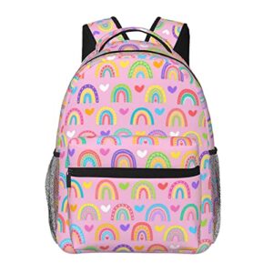 cute rainbow girls backpack large capacity multifunction backpacks lightweight casual daypack for kids girls boys gifts