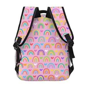 Cute Rainbow Girls Backpack Large Capacity Multifunction Backpacks Lightweight Casual Daypack for Kids Girls Boys Gifts