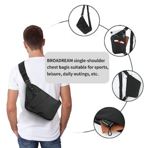 BROADREAM Personal Flex Bag for Men Women - Anti Theft Slim Crossbody Bag Sling Chest Backpack for Sport Travel Casual Hiking