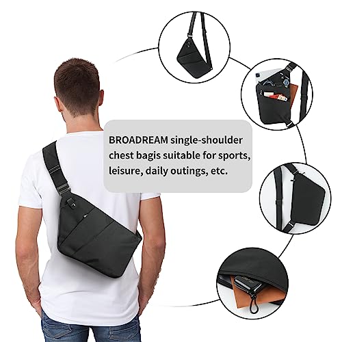 BROADREAM Personal Flex Bag for Men Women - Anti Theft Slim Crossbody Bag Sling Chest Backpack for Sport Travel Casual Hiking