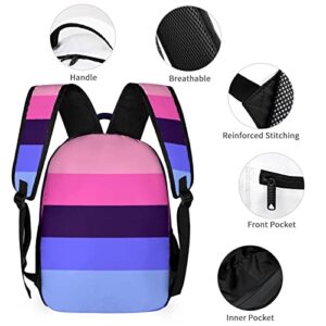 SDERDZSE Omnisexual Pride LGBTQ Backpack Set Lightweight Laptop Backpack with Lunch Bag And Pencil Case for Women Men