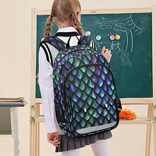 Sletend Dragon Scale Backpack for Girls-Boys Middle-School Elementary Bookbags Toddler School Bags Child Lightweight Preschool Large Bookbags