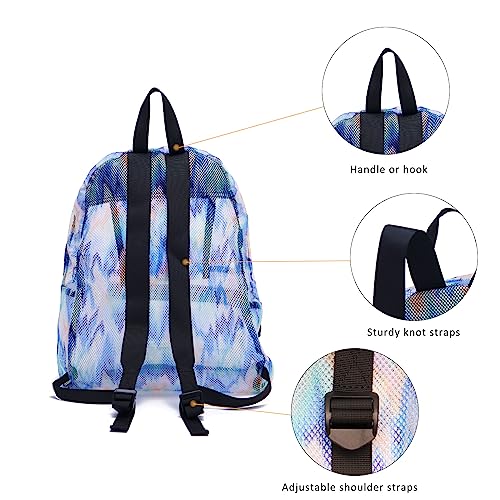 ACUARIO Clear Backpack, Mesh Backpack for Men Women, Lightweight Transparent Backpack