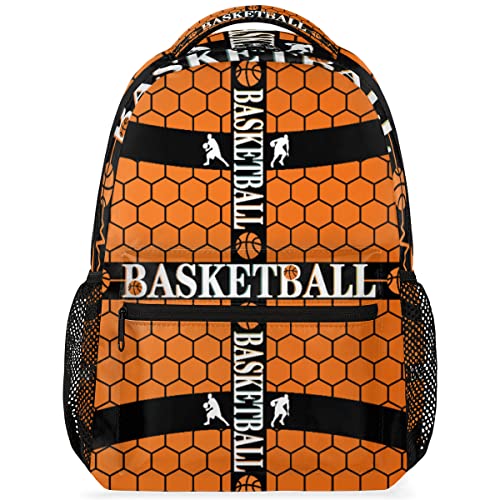 OMFUNS Basketball Ball Backpack for Kids Boys Girls Cool Sport Quote School Bookbag for College Middle High School Bag Rucksack Casual Daypack Computer Laptop Backpack for Women Men