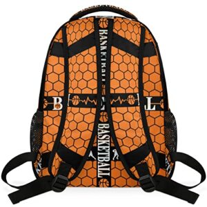 OMFUNS Basketball Ball Backpack for Kids Boys Girls Cool Sport Quote School Bookbag for College Middle High School Bag Rucksack Casual Daypack Computer Laptop Backpack for Women Men