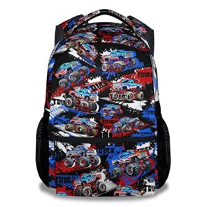 nicefornice truck backpacks kids - 16 inch cool backpack for school - black lightweight bookbag for boys