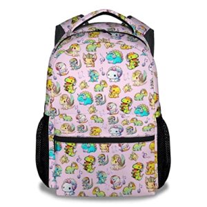 nicefornice dinosaur backpacks kids - 16 inch cute backpack for school - pink lightweight bookbag for kids