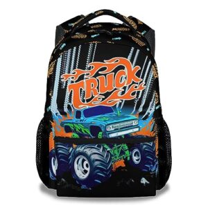 nicefornice truck backpacks kids - 16 inch fashion backpack for school - black lightweight bookbag for boys