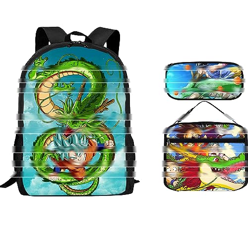 Qxohuow Anime School Backpack - Bookbag with lunch bag, Youth Shoulder Bags, Perfect for Daily Use and School Activities