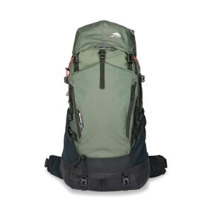 High Sierra Pathway 2.0 Backpack with Hydration Storage Sleeve, for Hiking, Biking, Camping, Traveling, Forest Green/Black, 60L