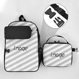 Orerered 3D Anime Print Backpack with Lunch Bag Set Kid's Casual Book Bag