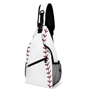 nawfive funny baseball sling bag crossbody shoulder backpack adjustable lightweight travel hiking casual daypack for men women