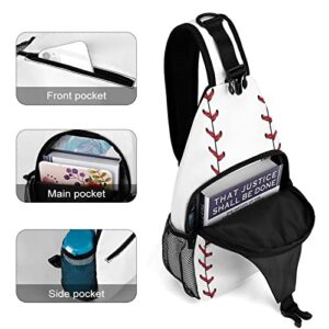 NAWFIVE Funny Baseball Sling Bag Crossbody Shoulder Backpack Adjustable Lightweight Travel Hiking Casual Daypack for Men Women