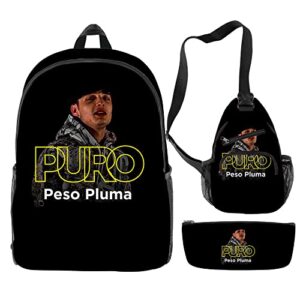 bingtiesha peso pluma backpack three-piece sets casual harajuku musician oxford cloth travel bag style backpack (hl11331)