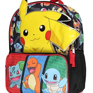 Bioworld Pokemon Backpack 3D Pikachu Bulbasaur Squirtle Charmander 14" Kids School Travel Backpack