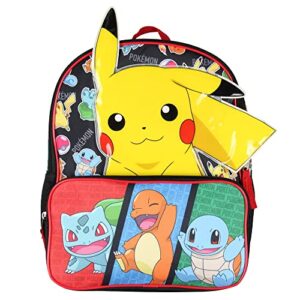 Bioworld Pokemon Backpack 3D Pikachu Bulbasaur Squirtle Charmander 14" Kids School Travel Backpack