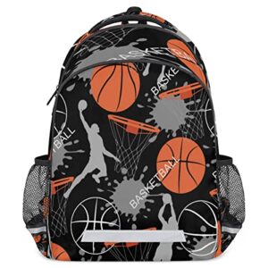 osam space school backpack, basketball player student backpack for boys girls bookbag laptop bags casual daypack college travel bag for men women with reflective strip