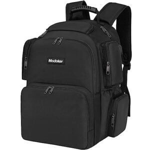 modoker 18.9 inch travel backpack for men computer backpack with usb charging port laptop backpacks for traveling on airline carry on work backpack heavy duty backpack,black