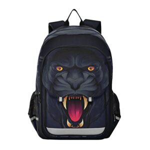 alaza animal panther black laptop backpack purse for women men travel bag casual daypack with compartment & multiple pockets