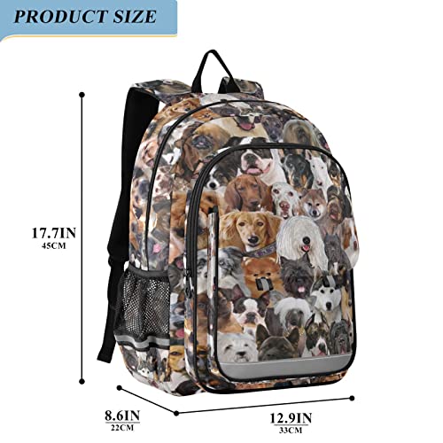 ALAZA Different Dog Breeds Animal Laptop Backpack Purse for Women Men Travel Bag Casual Daypack with Compartment & Multiple Pockets
