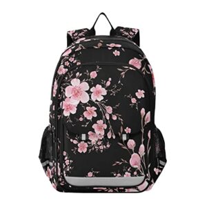 alaza cherry blossom sakura floral laptop backpack purse for women men travel bag casual daypack with compartment & multiple pockets