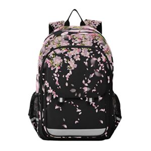 alaza cherry blossom sakura flower laptop backpack purse for women men travel bag casual daypack with compartment & multiple pockets