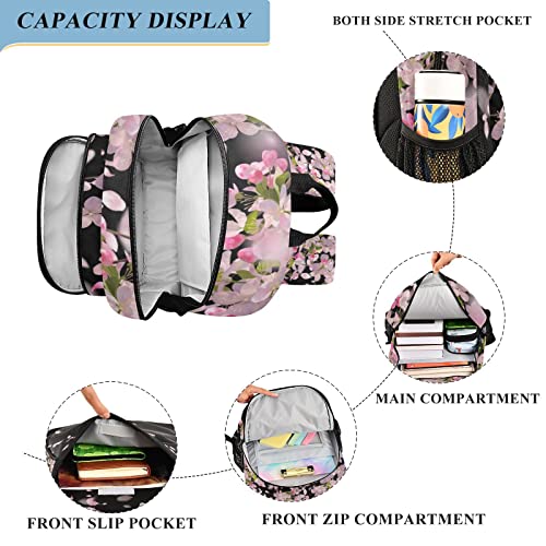 ALAZA Cherry Blossom Sakura Flower Laptop Backpack Purse for Women Men Travel Bag Casual Daypack with Compartment & Multiple Pockets