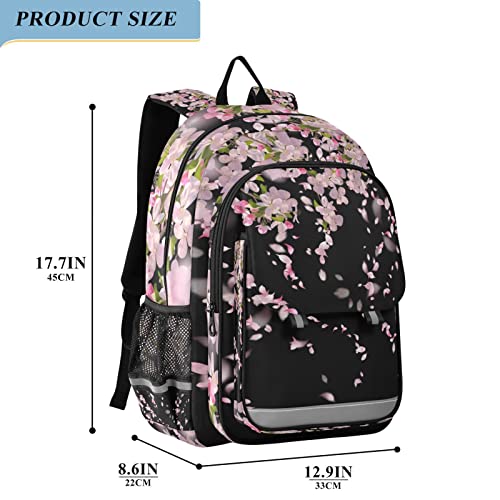 ALAZA Cherry Blossom Sakura Flower Laptop Backpack Purse for Women Men Travel Bag Casual Daypack with Compartment & Multiple Pockets