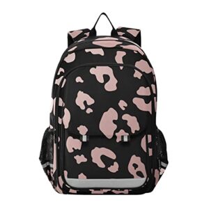 alaza rose gold leopard print animal cheetah laptop backpack purse for women men travel bag casual daypack with compartment & multiple pockets