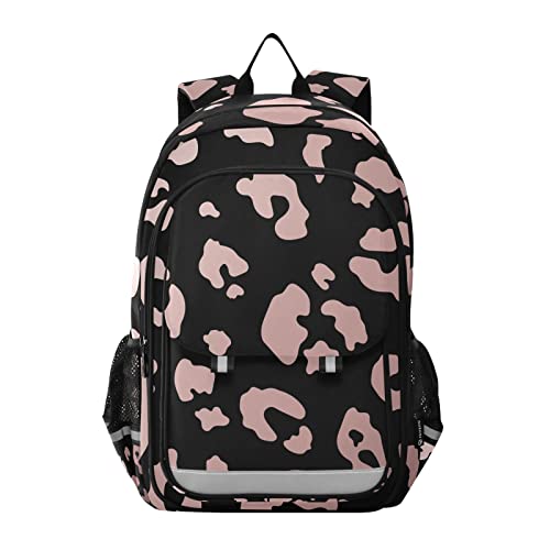 ALAZA Rose Gold Leopard Print Animal Cheetah Laptop Backpack Purse for Women Men Travel Bag Casual Daypack with Compartment & Multiple Pockets