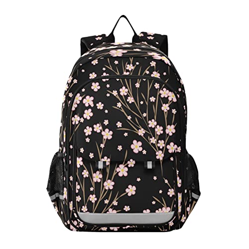 ALAZA Cherry Blossom Japanese Sakura Flower Floral Laptop Backpack Purse for Women Men Travel Bag Casual Daypack with Compartment & Multiple Pockets