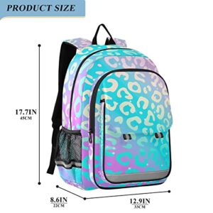ALAZA Leopard Print Rainbow Cheetah Laptop Backpack Purse for Women Men Travel Bag Casual Daypack with Compartment & Multiple Pockets