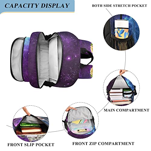 ALAZA Cute Cat Taco Galaxy Laptop Backpack Purse for Women Men Travel Bag Casual Daypack with Compartment & Multiple Pockets